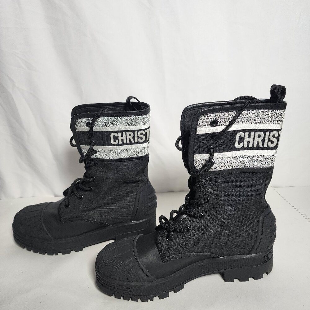 Authentic Dior D-Major Combat Boots - Women's Size 38 (US 7) - Black - Like New